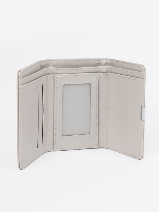 Elegante portafoglio grigio in ecopelle