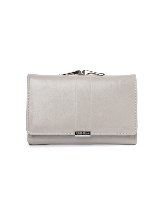 Elegante portafoglio grigio in ecopelle