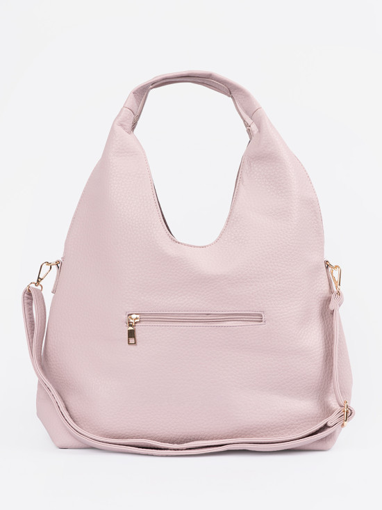 Borsa a spalla rosa perforata