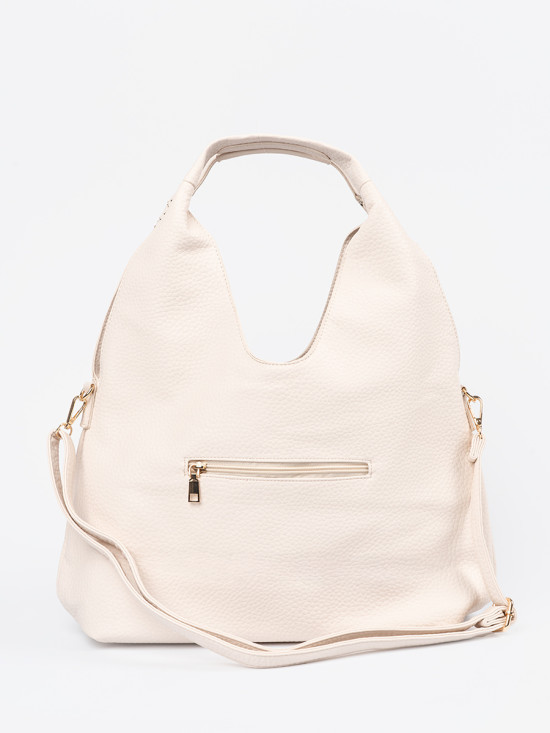 Borsa a spalla perforata beige chiaro