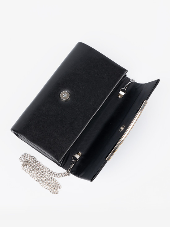 Elegante borsa nera con catena