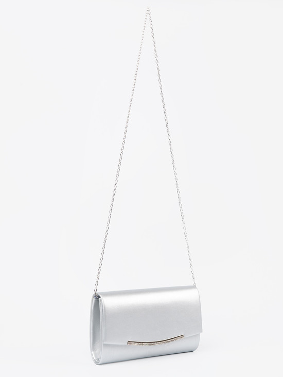 Clutch argento con catena