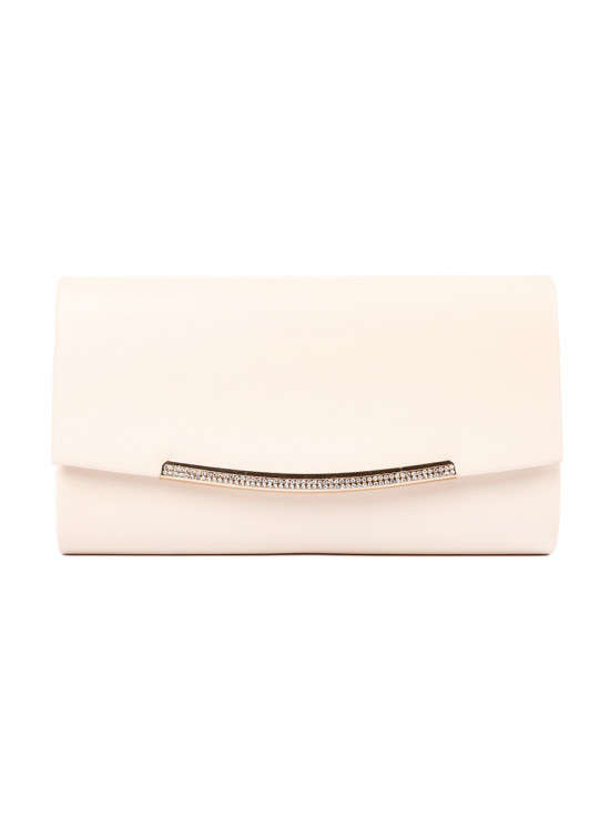 Clutch beige chiaro con catena