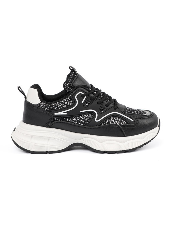 Sneakers nere con inserti decorativi