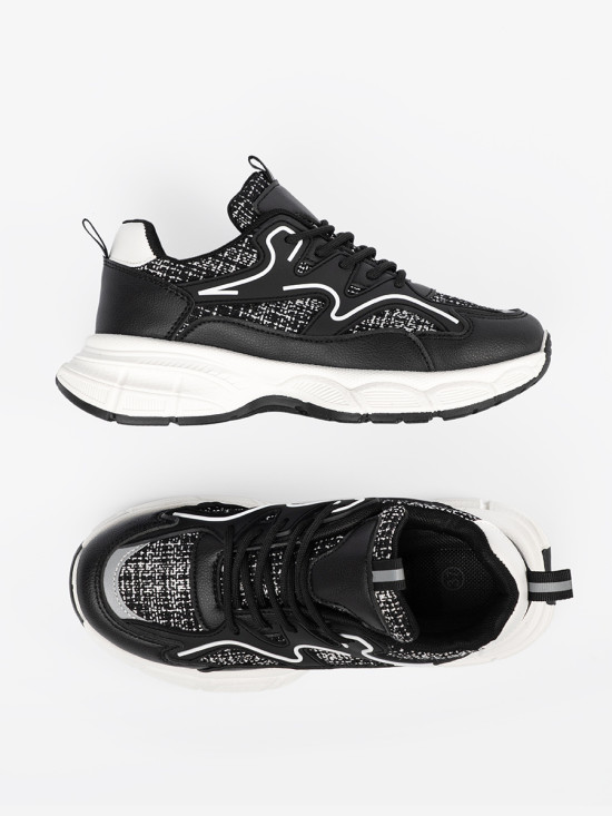 Sneakers nere con inserti decorativi