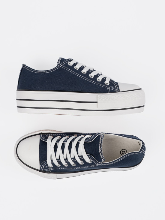 Sneakers da donna blu navy con plateau