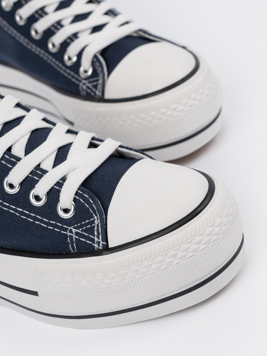 Sneakers da donna blu navy con plateau