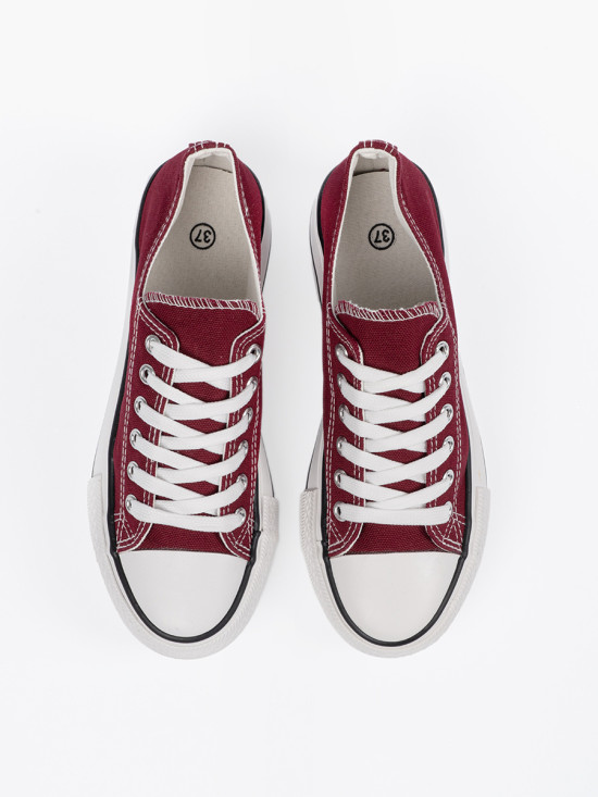 Sneakers bordeaux da donna su piattaforma