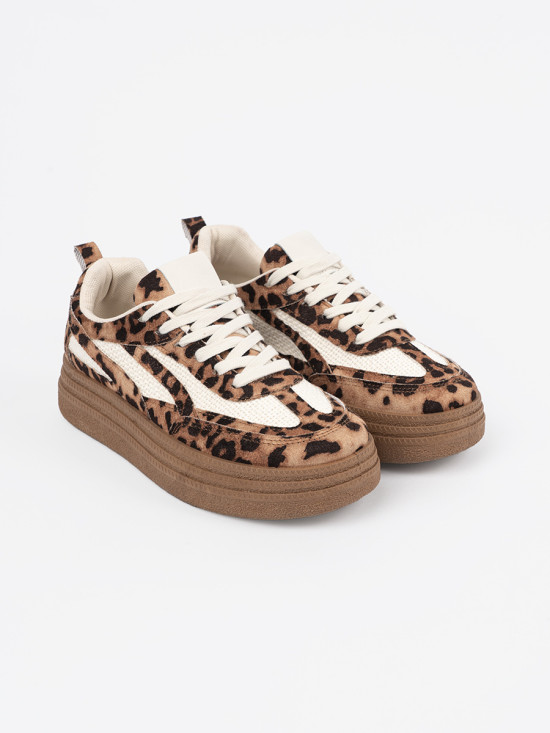 Sneakers da donna in stampa leopardata