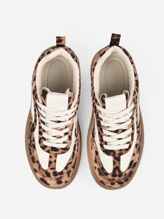 Sneakers da donna in stampa leopardata