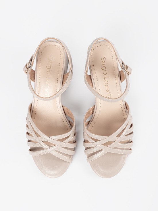 Sandali eleganti beige Sergio Leone
