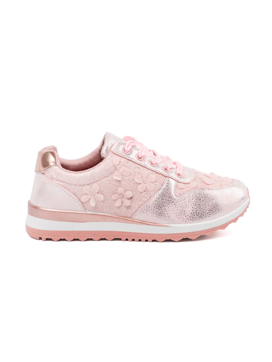 Sneakers rosa con motivo floreale
