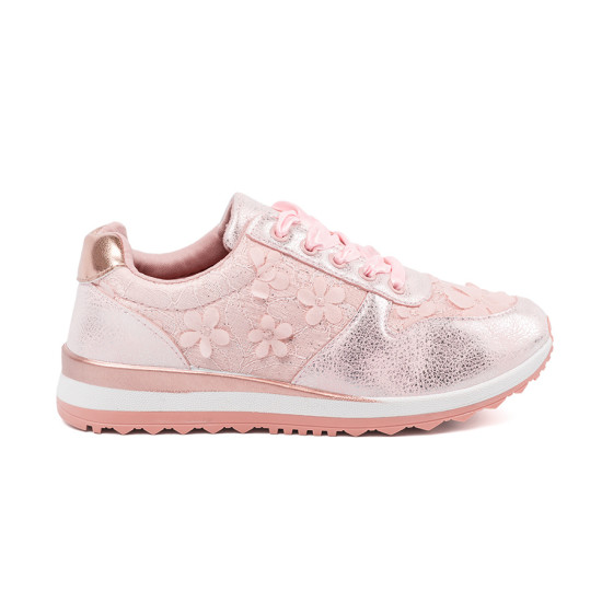 Sneakers rosa con motivo floreale