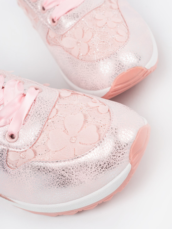 Sneakers rosa con motivo floreale