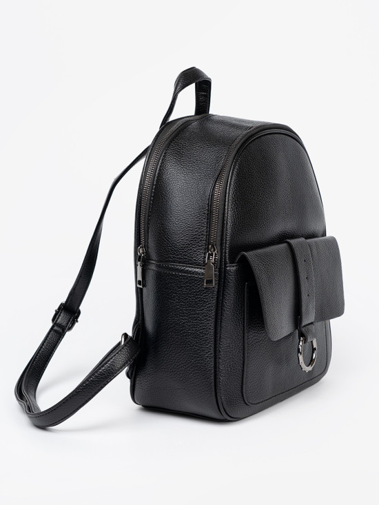 Zaino nero da donna in ecopelle