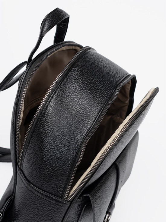 Zaino nero da donna in ecopelle