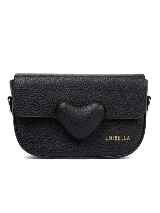 Elegante borsa nera con chiusura decorativa