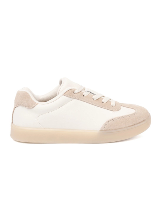 Sneakers bianche-beige da donna