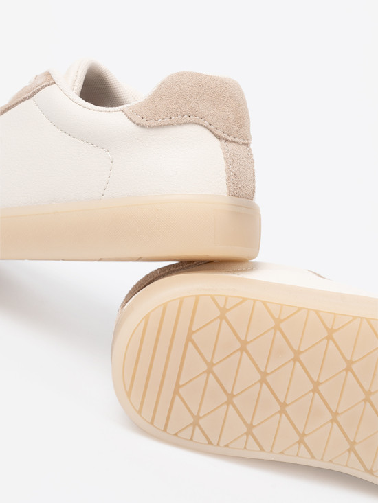 Sneakers bianche-beige da donna