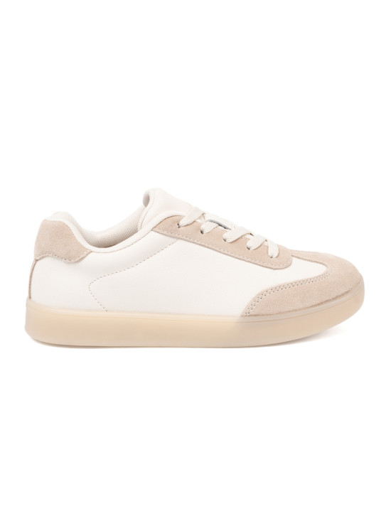Sneakers bianche-beige da donna