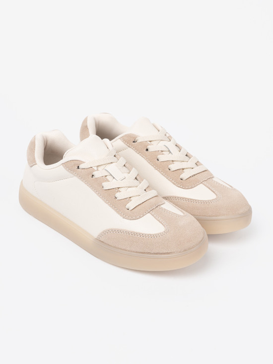 Sneakers bianche-beige da donna