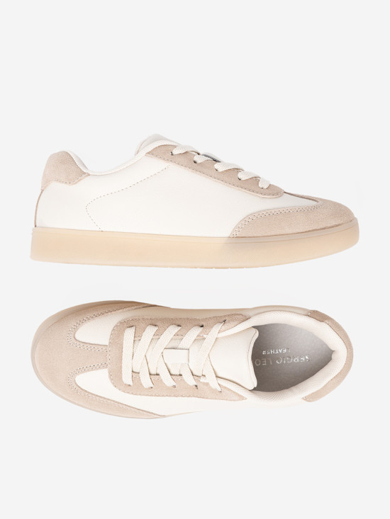 Sneakers bianche-beige da donna