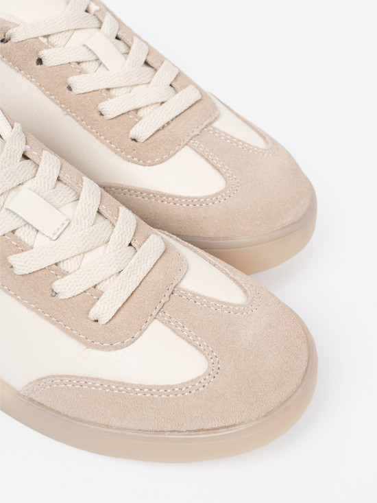 Sneakers bianche-beige da donna
