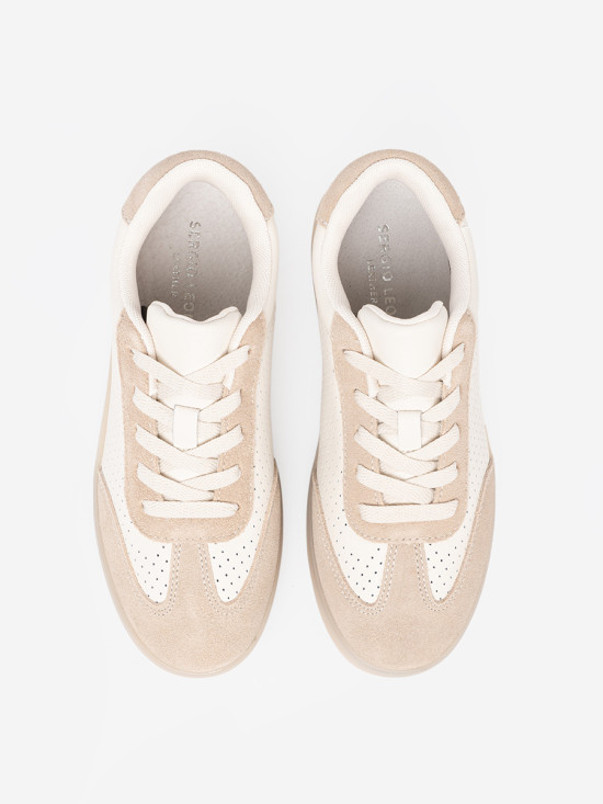 Sneakers perforati beige chiaro