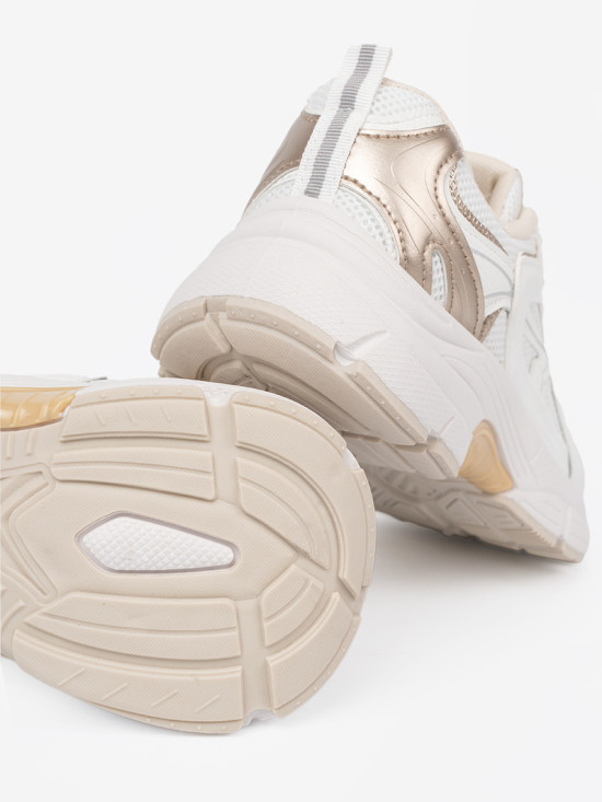 Sneakers bianchi con dettagli beige-oro