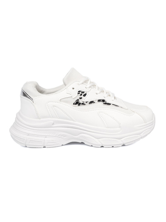 Scarpe sportive bianche con accento decorativo