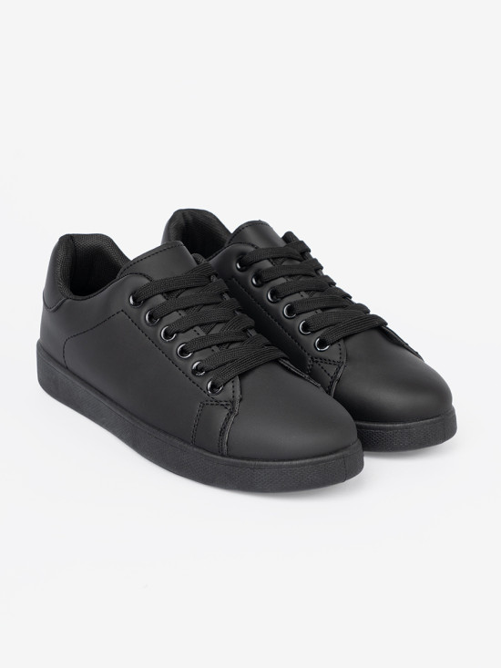 Sneakers nere con finitura opaca