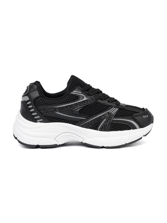 Sneakers nere con rete e suola bianca