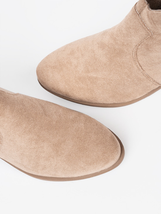 Stivaletti beige in suede