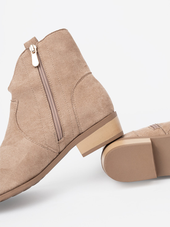 Stivaletti beige in suede