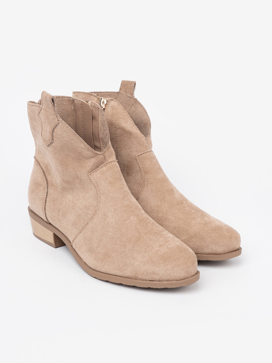 Stivaletti beige in suede