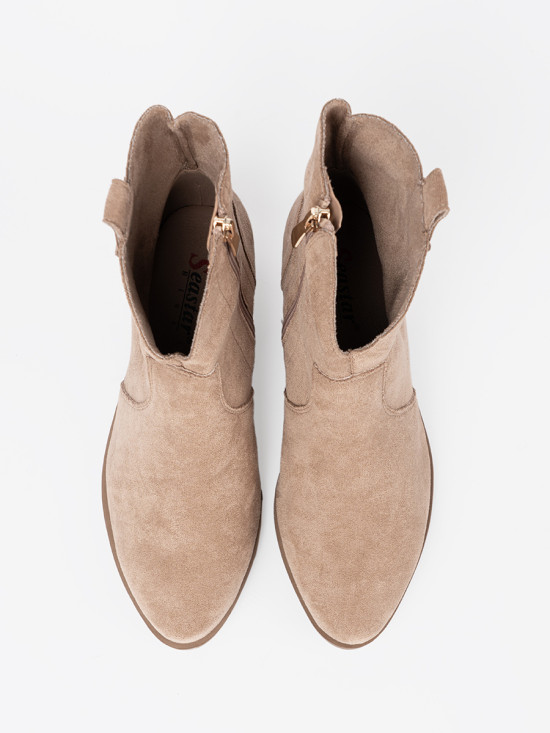 Stivaletti beige in suede