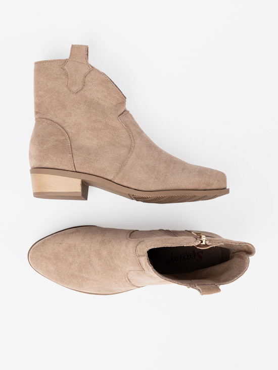 Stivaletti beige in suede