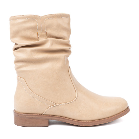 Stivaletti beige comodi con arricciature