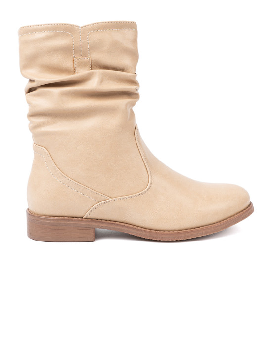 Stivaletti beige comodi con arricciature