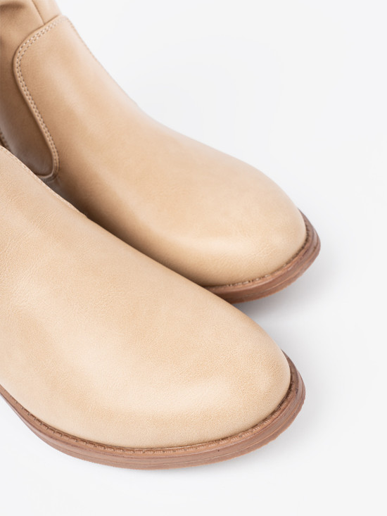 Stivaletti beige comodi con arricciature