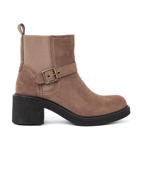 Stivaletti beige eleganti con tacco stabile