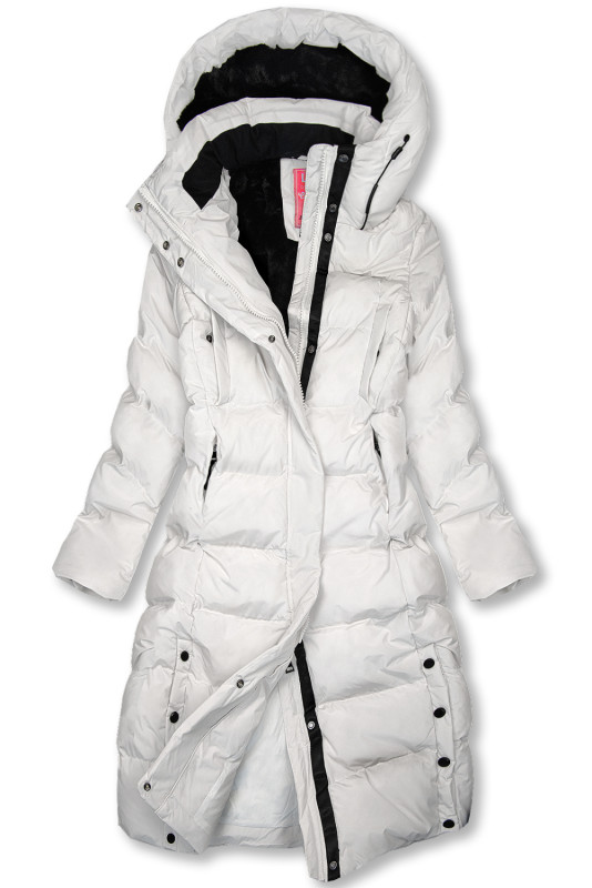 Giacca invernale lunga extra calda di colore bianco