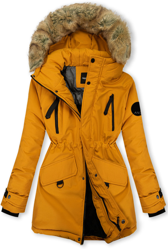 Giacca invernale imbottita giallo senape per bambini