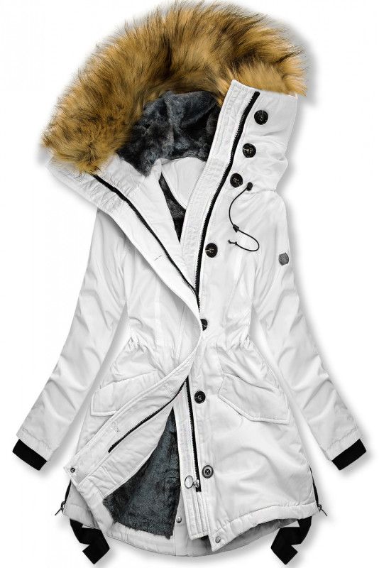 Giacca invernale bianca con collo alto