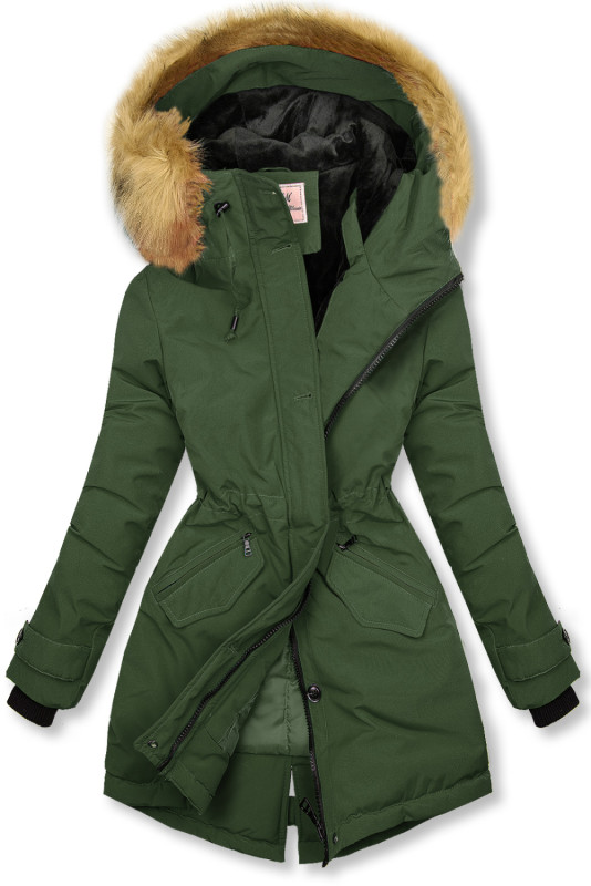 Parka verde army con ecopelliccia staccabile