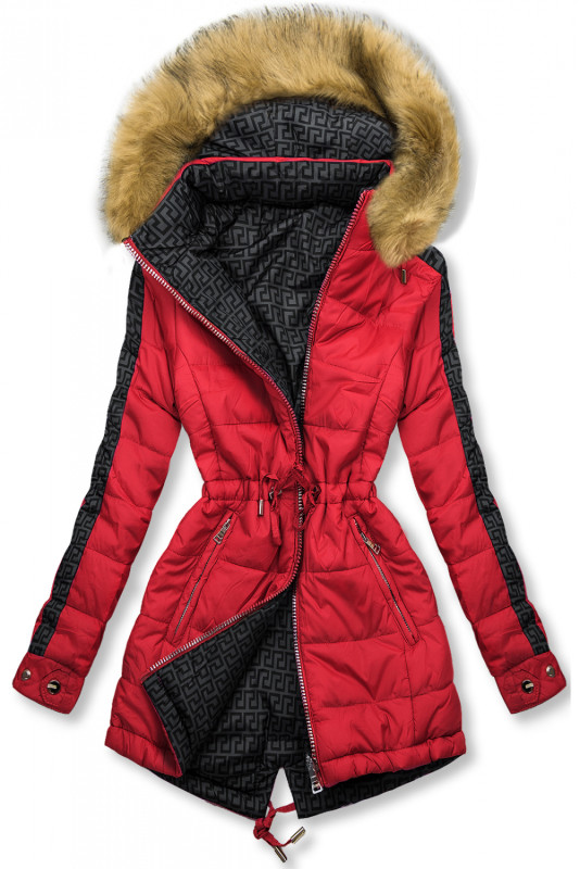 Parka invernale doppia faccia rosso/grigio