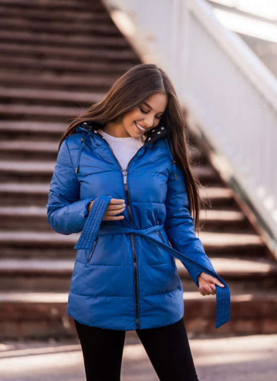 Giacca reversibile blu scuro/a pois