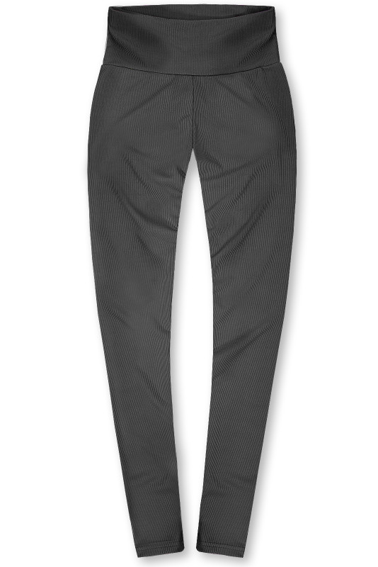 Leggings antracite a costine