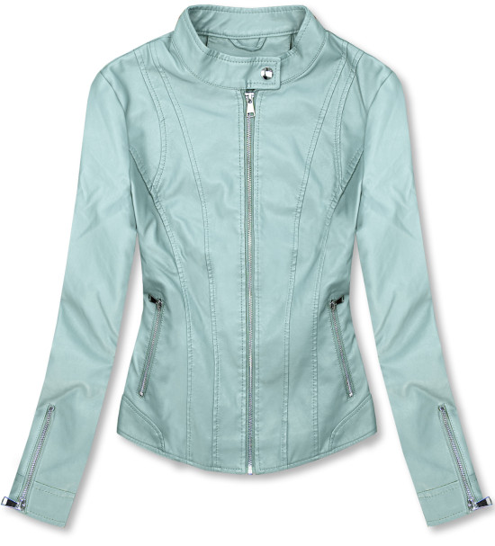 Giacca basic in similpelle baby blue
