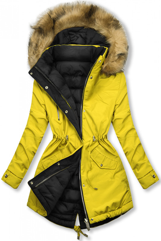 Parka invernale doppia faccia giallo/nero